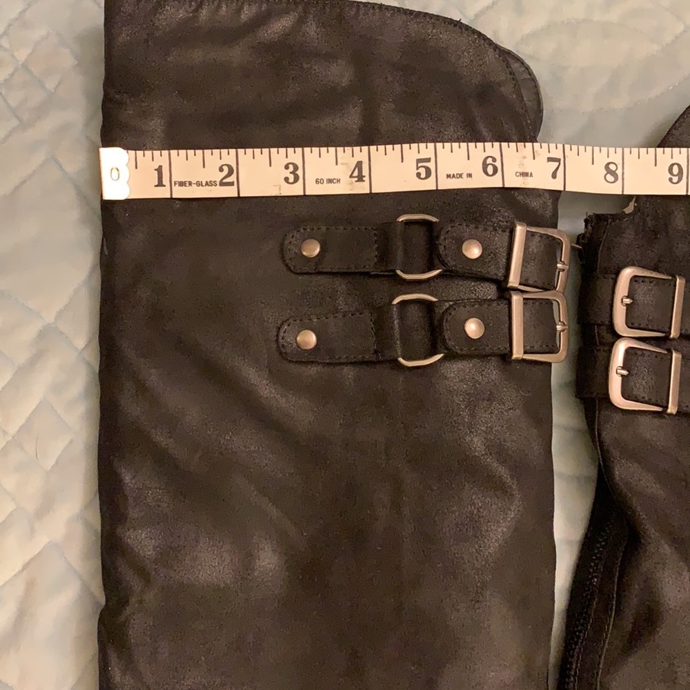 Just Fabulous Carmona Black Faux Leather Over the Knee Riding Boots. - Picture 8 of 8